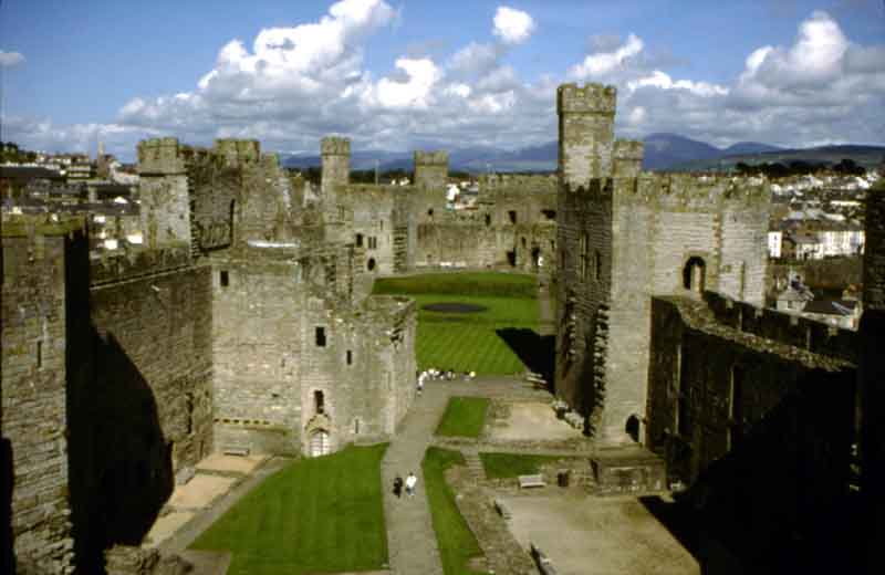 Caernarfon Castle - site of the Investiture of Charles,
Prince of Wales in 1969
