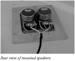 Text Box:  Rear view of mounted speakers