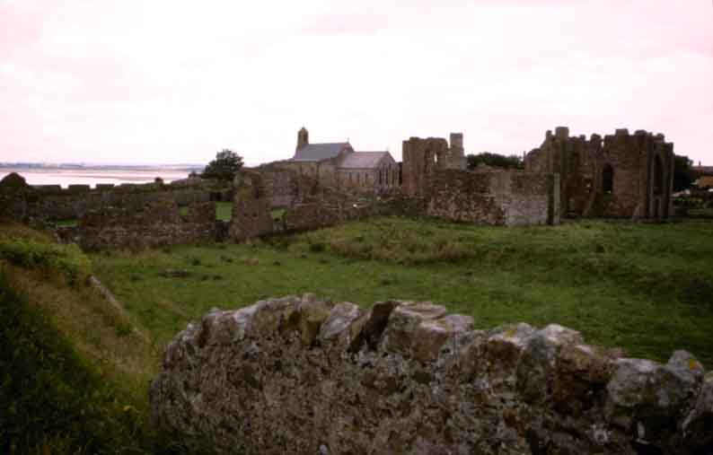 Parish Church and the ruins of Lindisfarne Priory