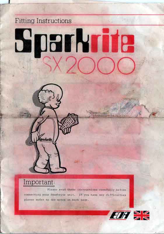 fitting instructions for sparkrite sx2000 electronic ignition system