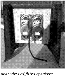 Text Box:  Rear view of fitted speakers