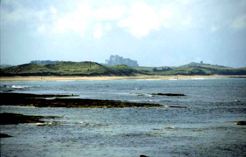 Bamburgh Castle from Seahouses on a fine evening