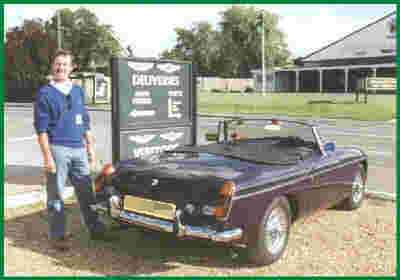 Bee 'n me at the Aston Martin factory
from Paul Kile's record of his UK trip