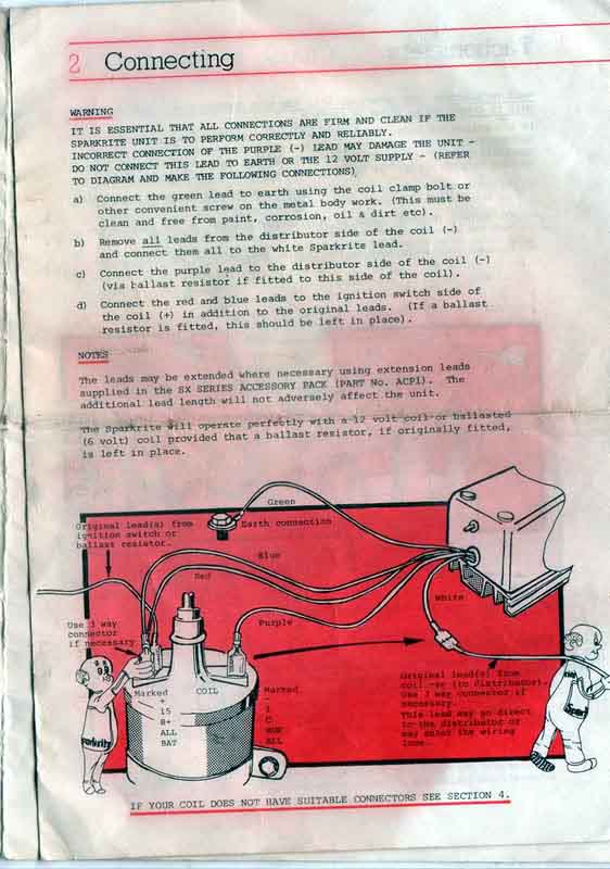 fitting instructions for sparkrite sx2000 electronic ignition system